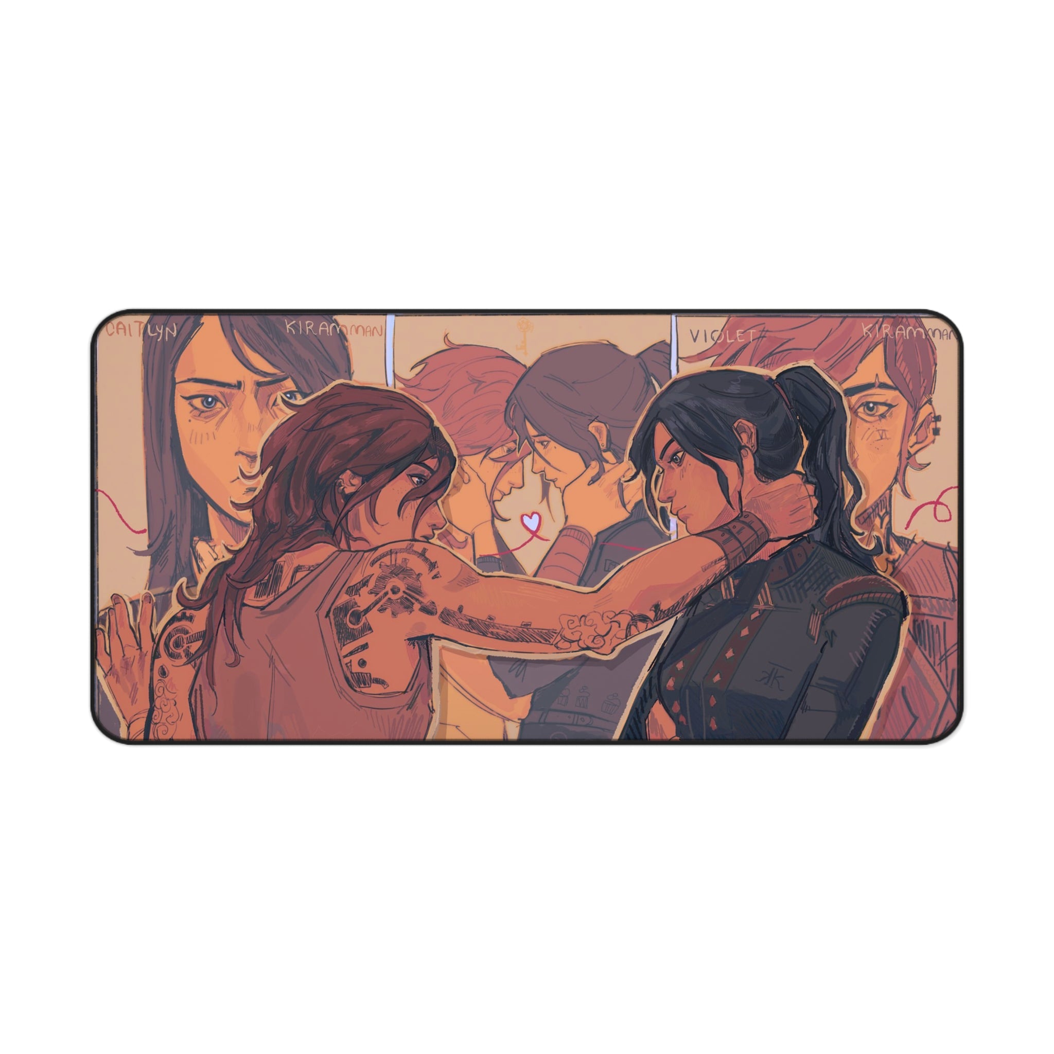 Piltover's Finest, Caitvi, Game Inspired Artwork Desk Mat Aesthetic, Mouse Pad, Matching Desk Accessories - Arcane