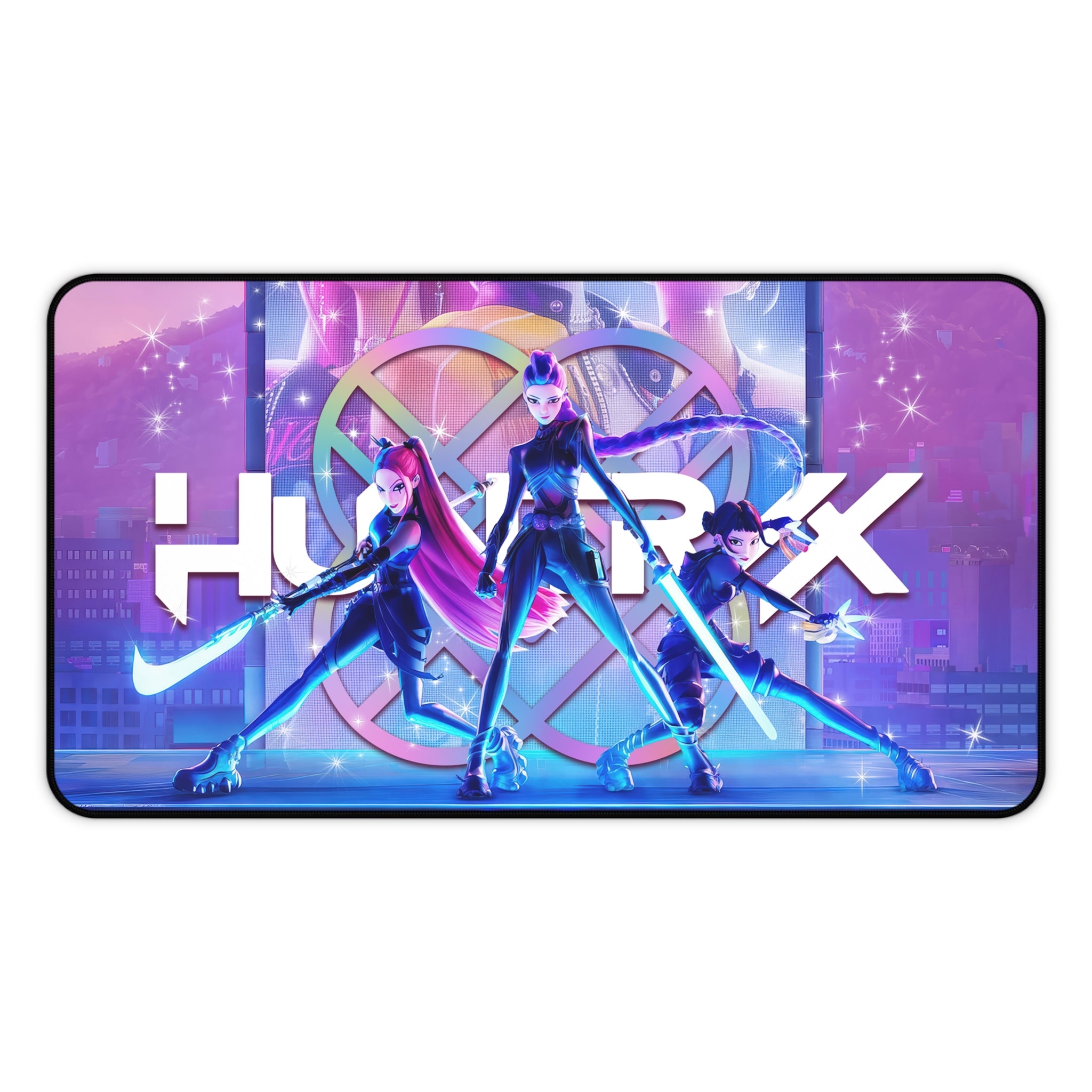 K-Pop Inspired Girl Demon Hunter, Dark Fantasy Idol Illustration Desk Mat Aesthetic, Mouse Pad, Matching Desk Accessories, Gift - Fans