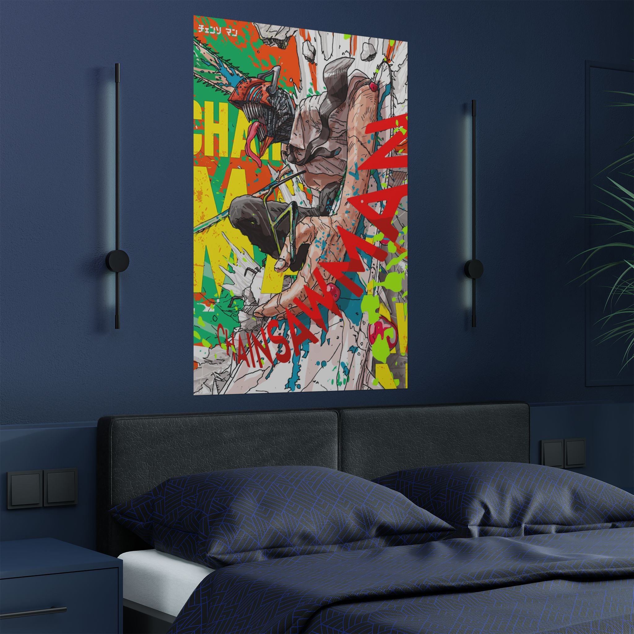 Chainsaw: Satin Poster, Anime, Manga, Power, 300gsm Wall Art Print, Decorative Room Poster