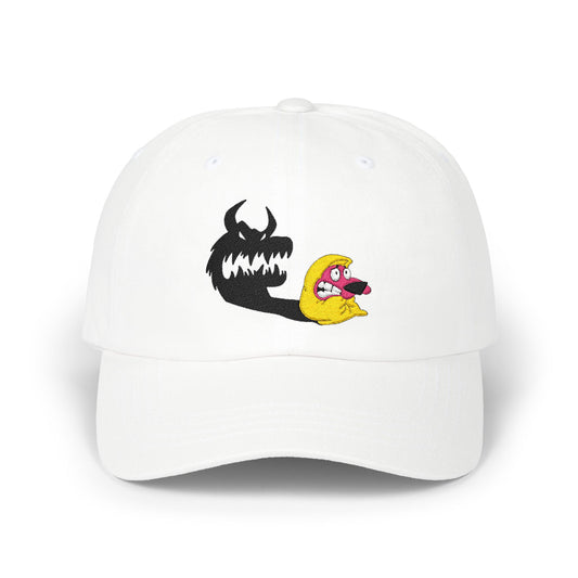 Embroidered Classic Cap -Cowardly Cartoon Dog, Vintage Baseball Hat, Retro Hat, Cartoon Character Cap
