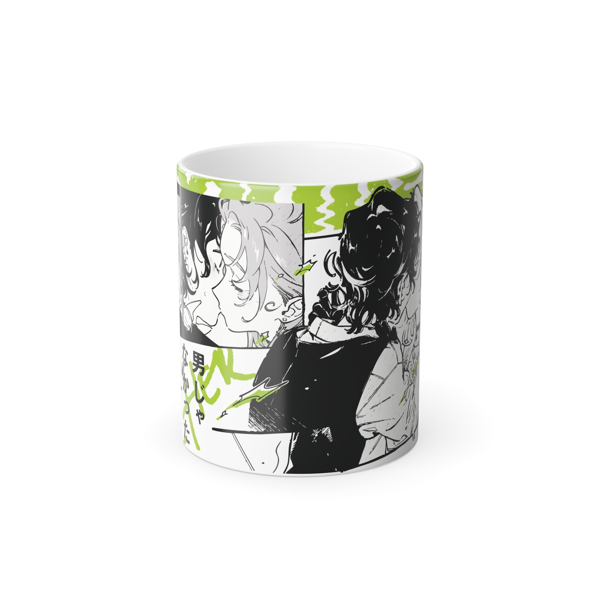CColor Morphing Mug - Anime Yuri, Mitsuki & Aya Design Gift, Heat Sensitive Cup, Japanese Girls, The Guy She Was Interested In Wasn't A Guy