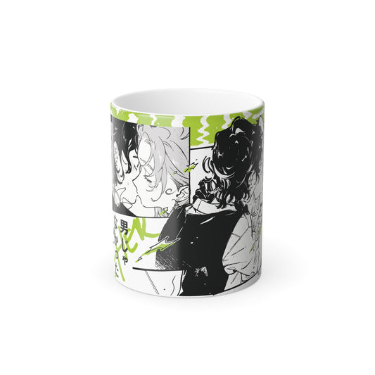 CColor Morphing Mug - Anime Yuri, Mitsuki & Aya Design Gift, Heat Sensitive Cup, Japanese Girls, The Guy She Was Interested In Wasn't A Guy