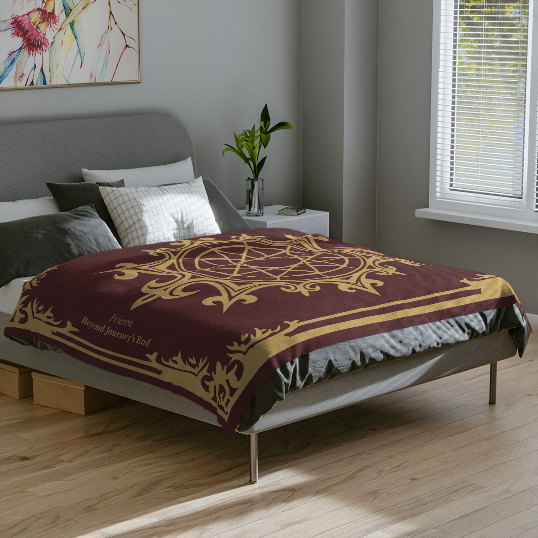 Velveteen Microfiber Blanket Grimoire Fantasy Elf Mage, Beyond the Adventure, Anime, elf mage