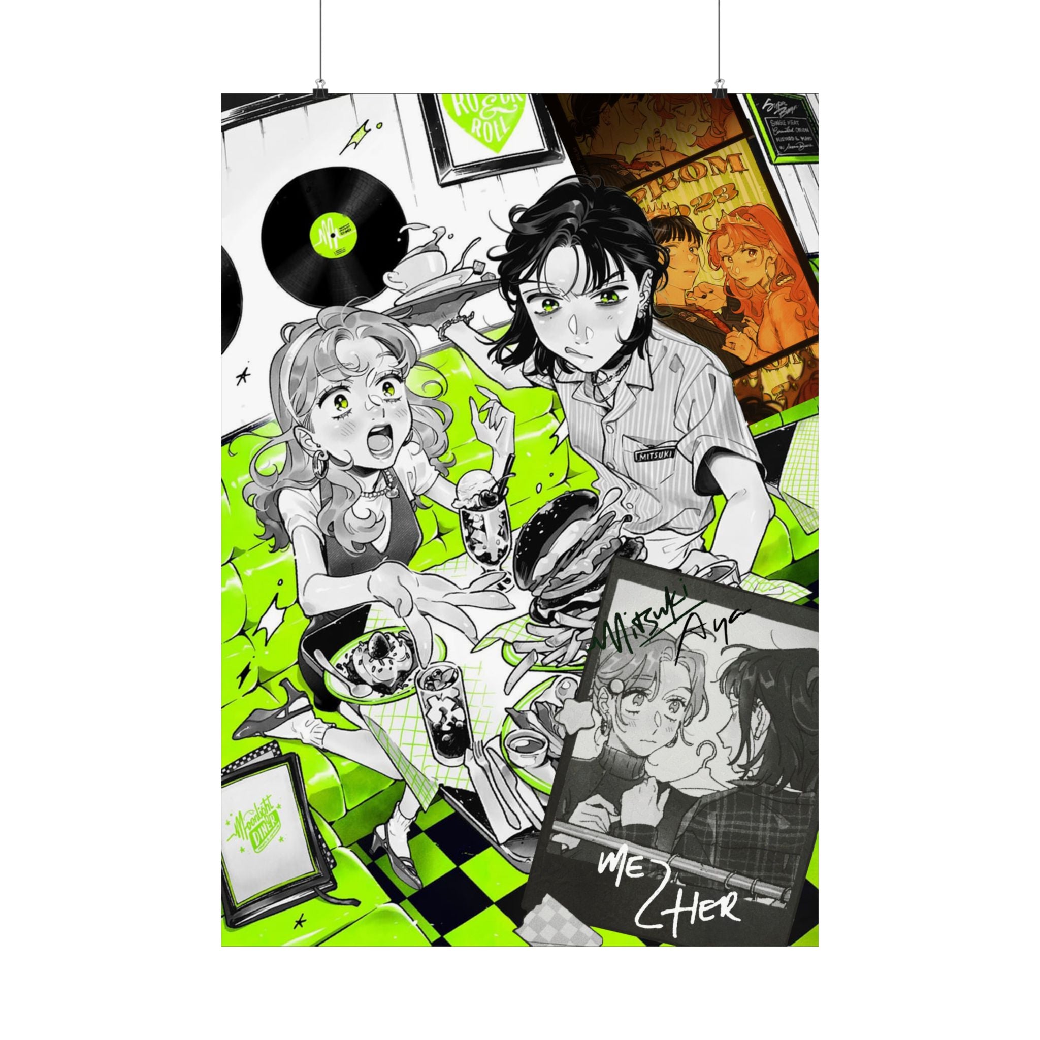 The Guy She Was Interested In Wasn't A Guy, Satin Poster, Anime Yuri, Mitsuki, Aya Sumiko Arai 300gsm Wall Art Print, Decorative Room Poster