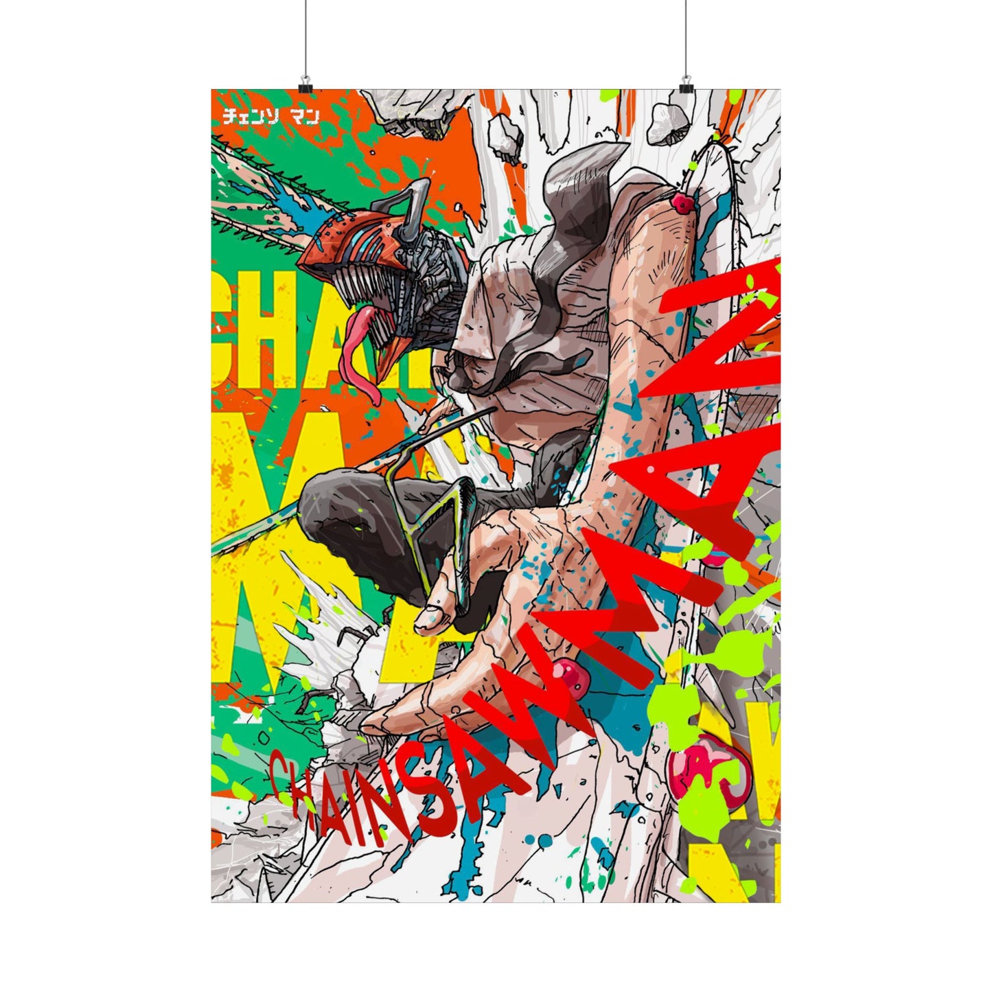 Chainsaw: Satin Poster, Anime, Manga, Power, 300gsm Wall Art Print, Decorative Room Poster