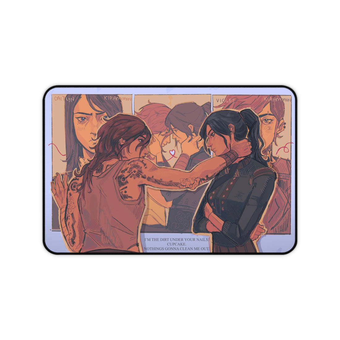 Piltover's Finest, Caitvi, Game Inspired Artwork Desk Mat Aesthetic, Mouse Pad, Matching Desk Accessories - Arcane