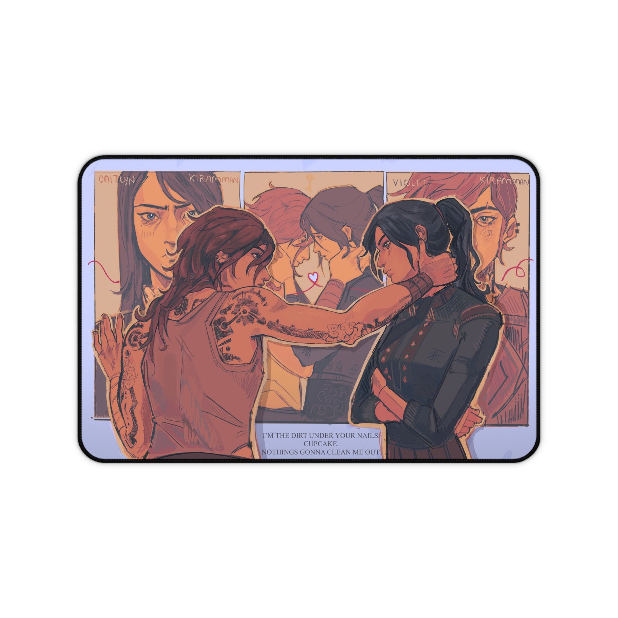 Piltover's Finest, Caitvi, Game Inspired Artwork Desk Mat Aesthetic, Mouse Pad, Matching Desk Accessories - Arcane