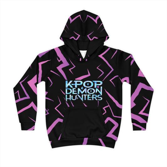 K-Pop Inspired Unisex Demon Hunter Hoodie - Cozy & Stylish Kids Apparel, Perfect for Fans, Gifts, Streetwear