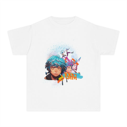 Kids and Teens Little Protector Graphic Tee, Child of the Underground, Emotional Animation Tribute  Gifts, Colorful Youth Graphic Tee