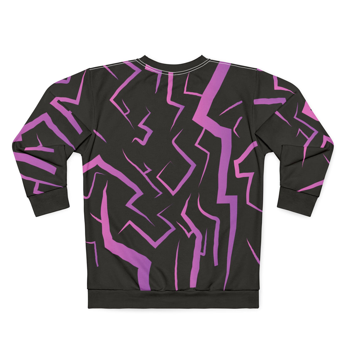 K-Pop Inspired Unisex Demon Hunter Sweatshirt | Neon Purple Lightning All-Over Print Dark Fantasy Idol Illustration - Gift - Fans