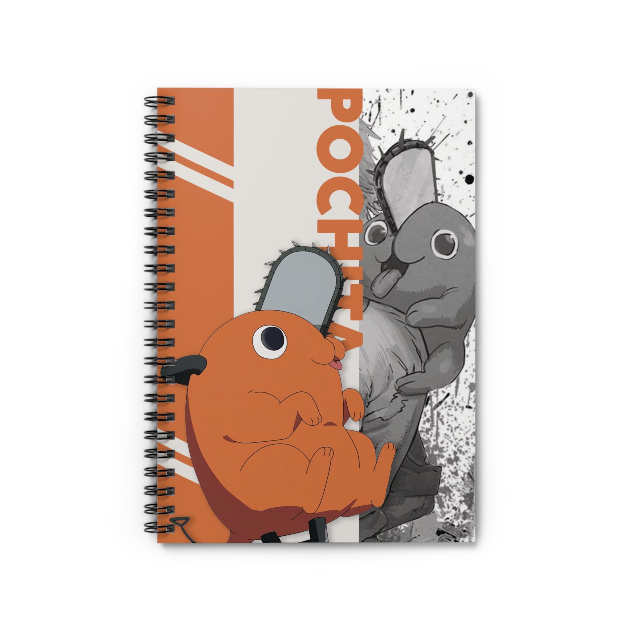 Kawaii Demon Pet Illustration Spiral Notebook - Ruled Line, Chainsaw Fantasy Creature, Anime, Manga, Creative Writing, School Supplies