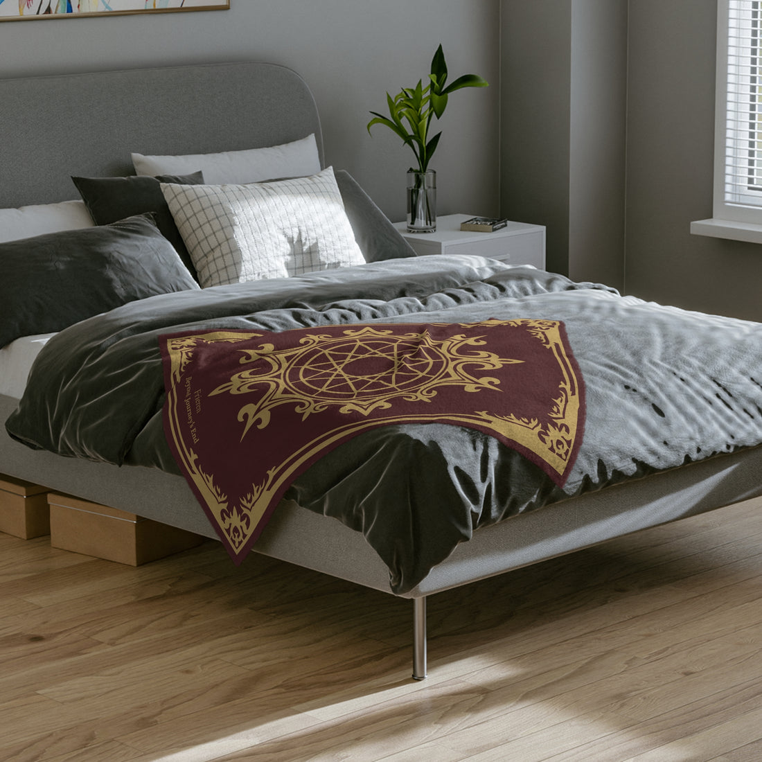 Velveteen Microfiber Blanket Grimoire Fantasy Elf Mage, Beyond the Adventure, Anime, elf mage