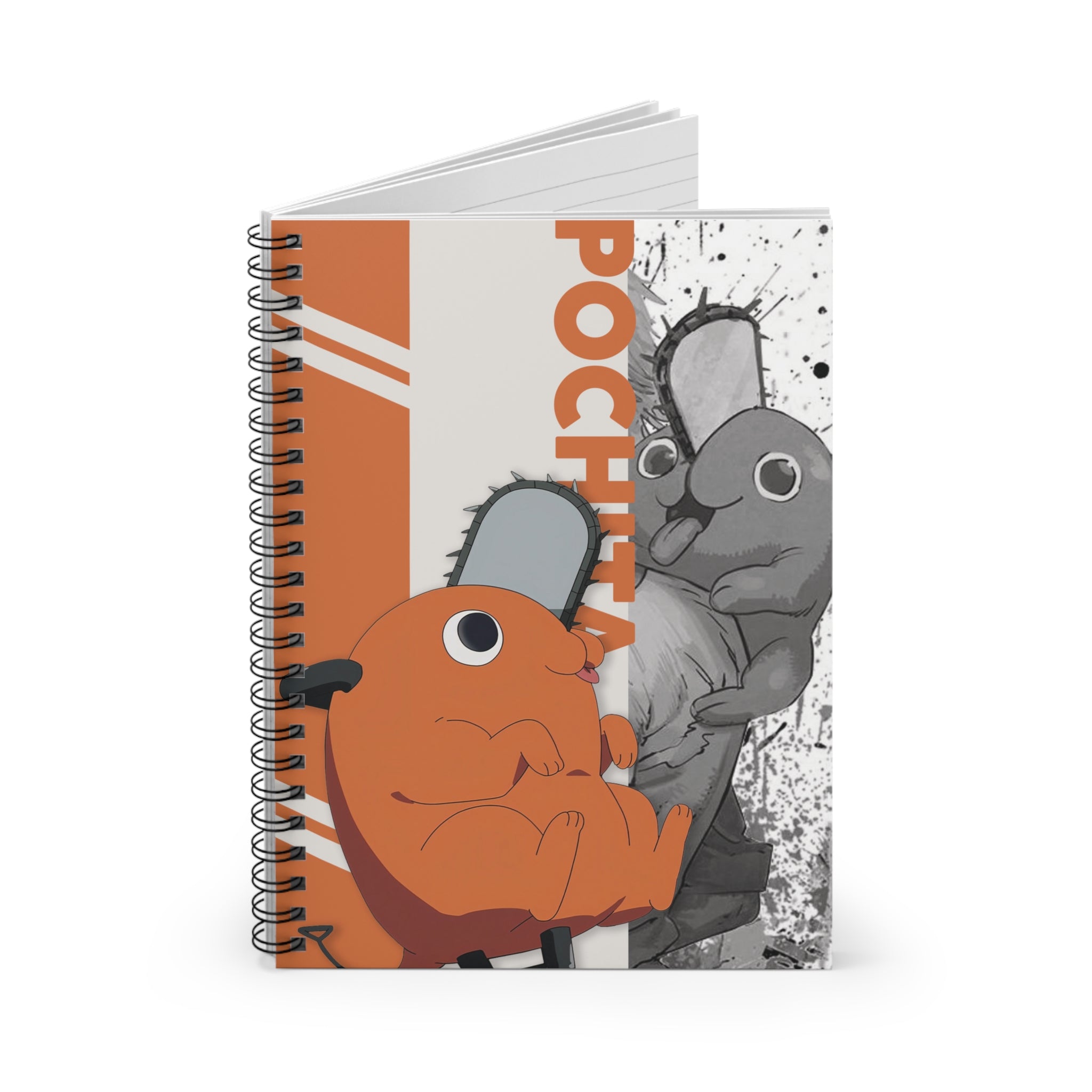 Kawaii Demon Pet Illustration Spiral Notebook - Ruled Line, Chainsaw Fantasy Creature, Anime, Manga, Creative Writing, School Supplies