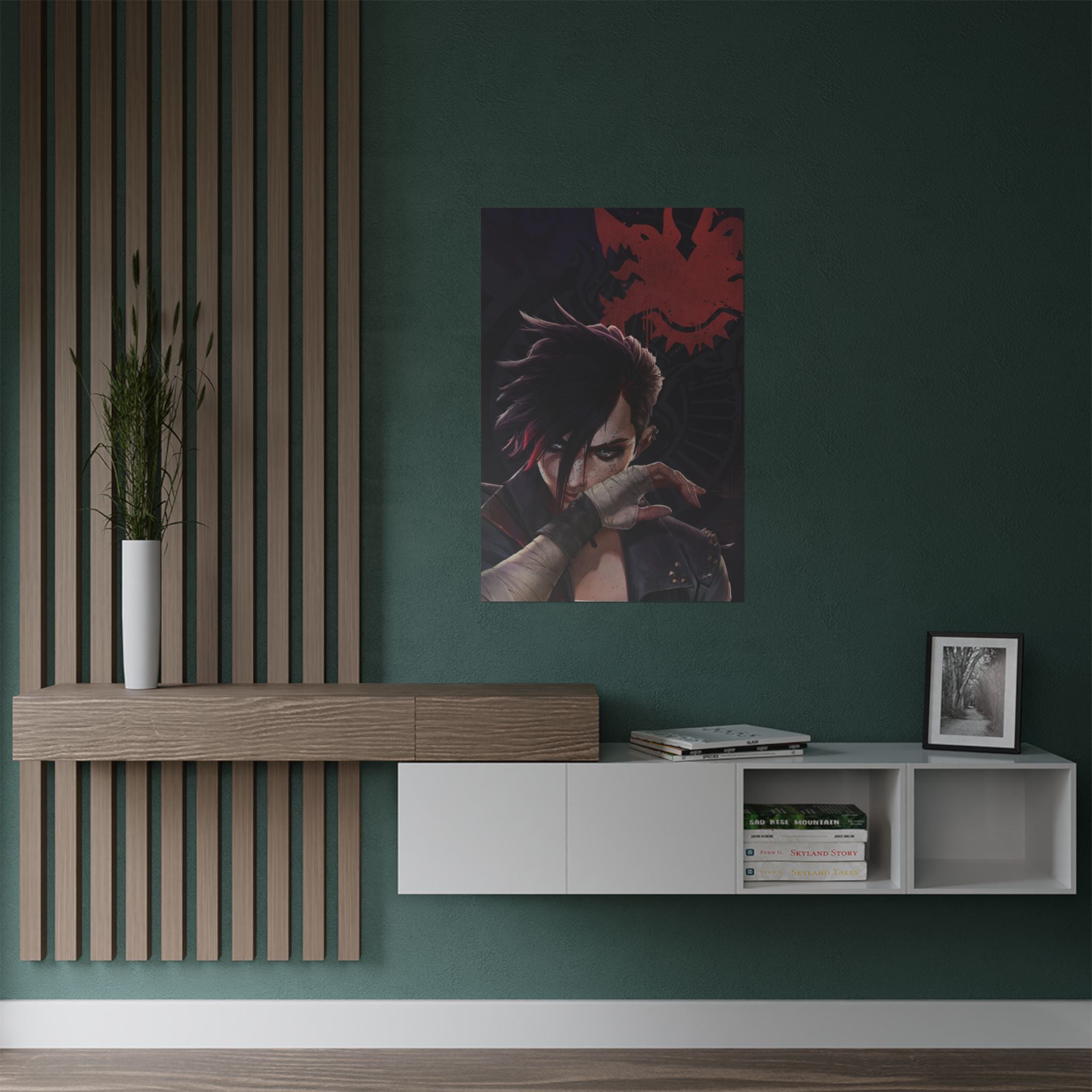 Vi Strong Female Fighter Illustration, Dark Fantasy Game Inspired Art Print, Satin Posters (300gsm) Arcane