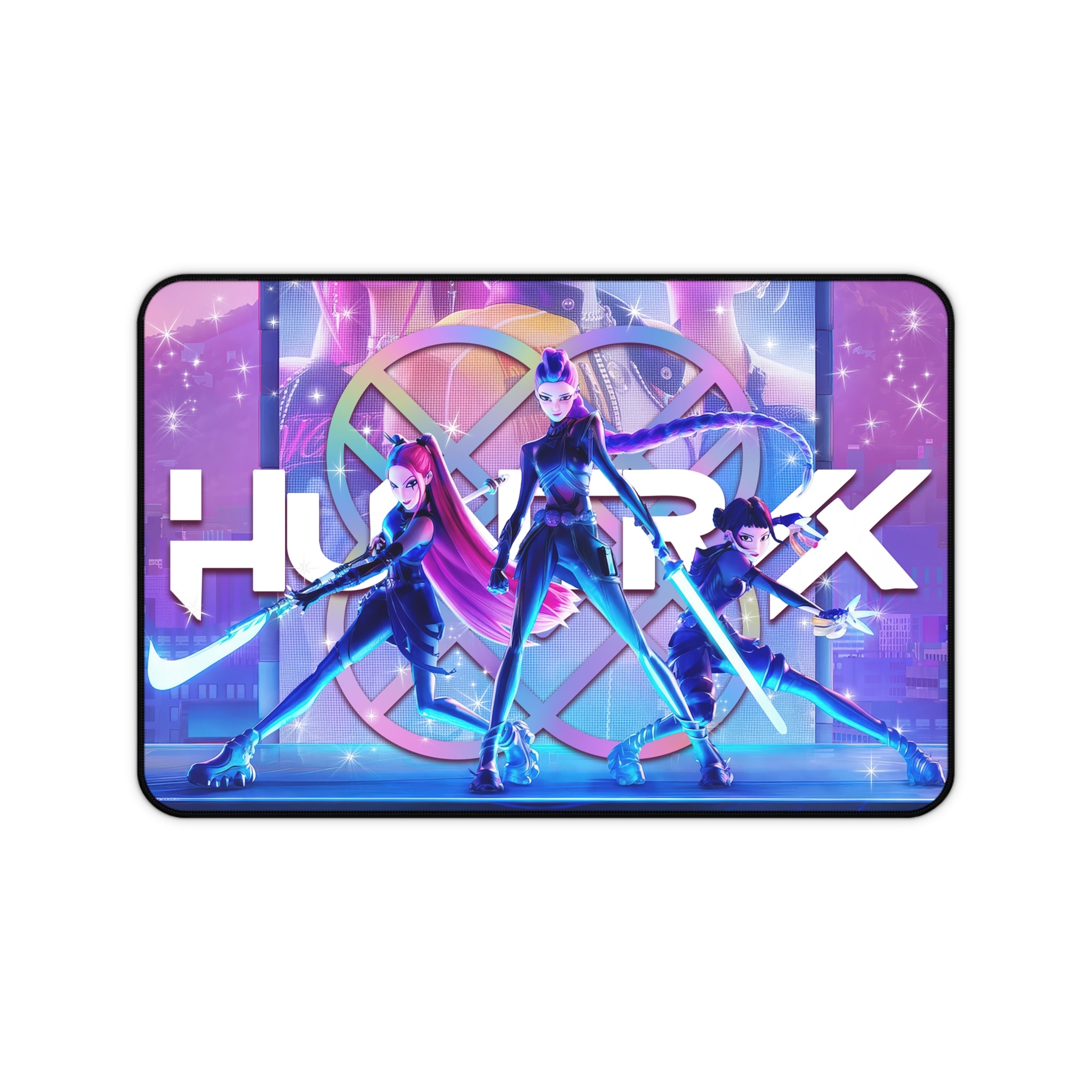 K-Pop Inspired Girl Demon Hunter, Dark Fantasy Idol Illustration Desk Mat Aesthetic, Mouse Pad, Matching Desk Accessories, Gift - Fans