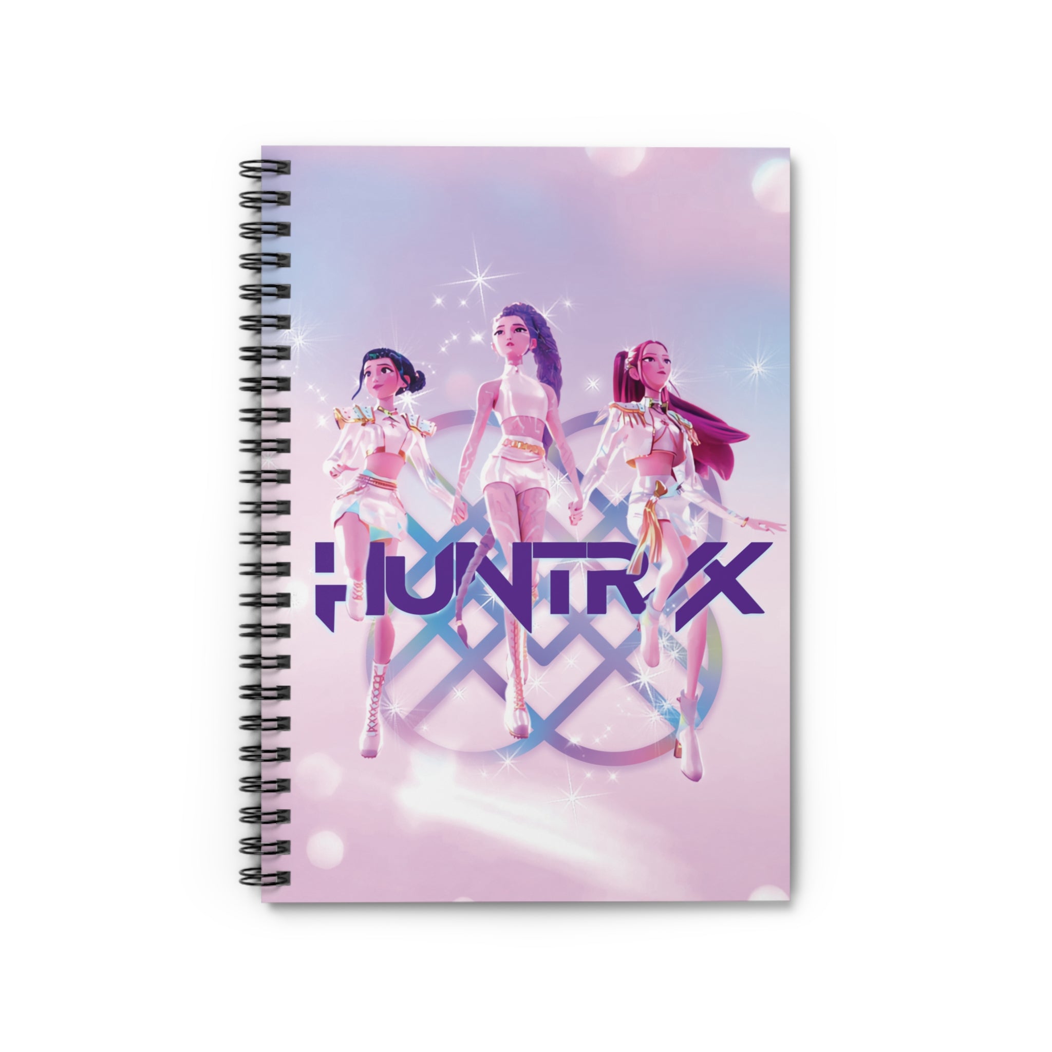 K-Pop Inspired Girl Demon Hunter Spiral Notebook - Ruled Line, Dark Fantasy Idol Illustration -Creative Writing, School Supplies
