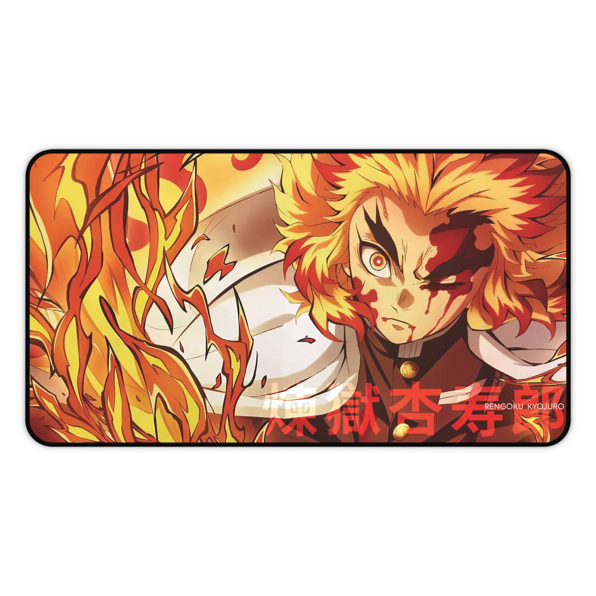 Rengoku Desk Mat Aesthetic, Mouse Pad, Matching Desk Accessories, Demon Slayer, Kyojuro Rengoku, Anime Gaming Pad, Kimetsu no Yaiba