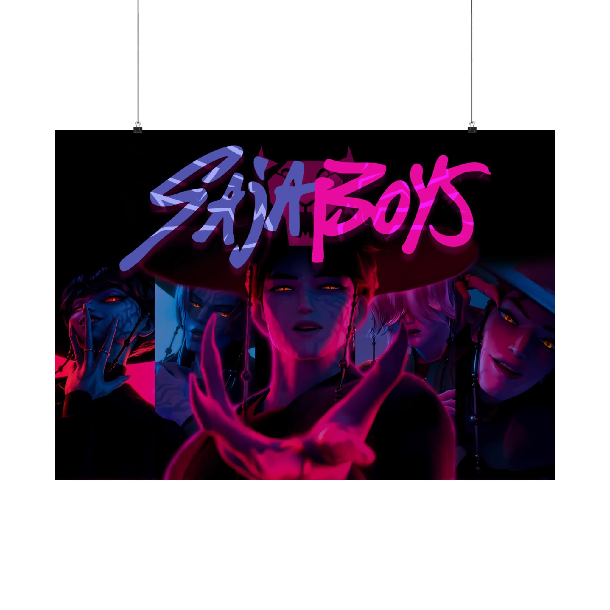 Dark Idol Demon Hunter, Soda Pop Idol Poster, K-Pop Inspired Fantasy Character Satin Posters (300gsm)