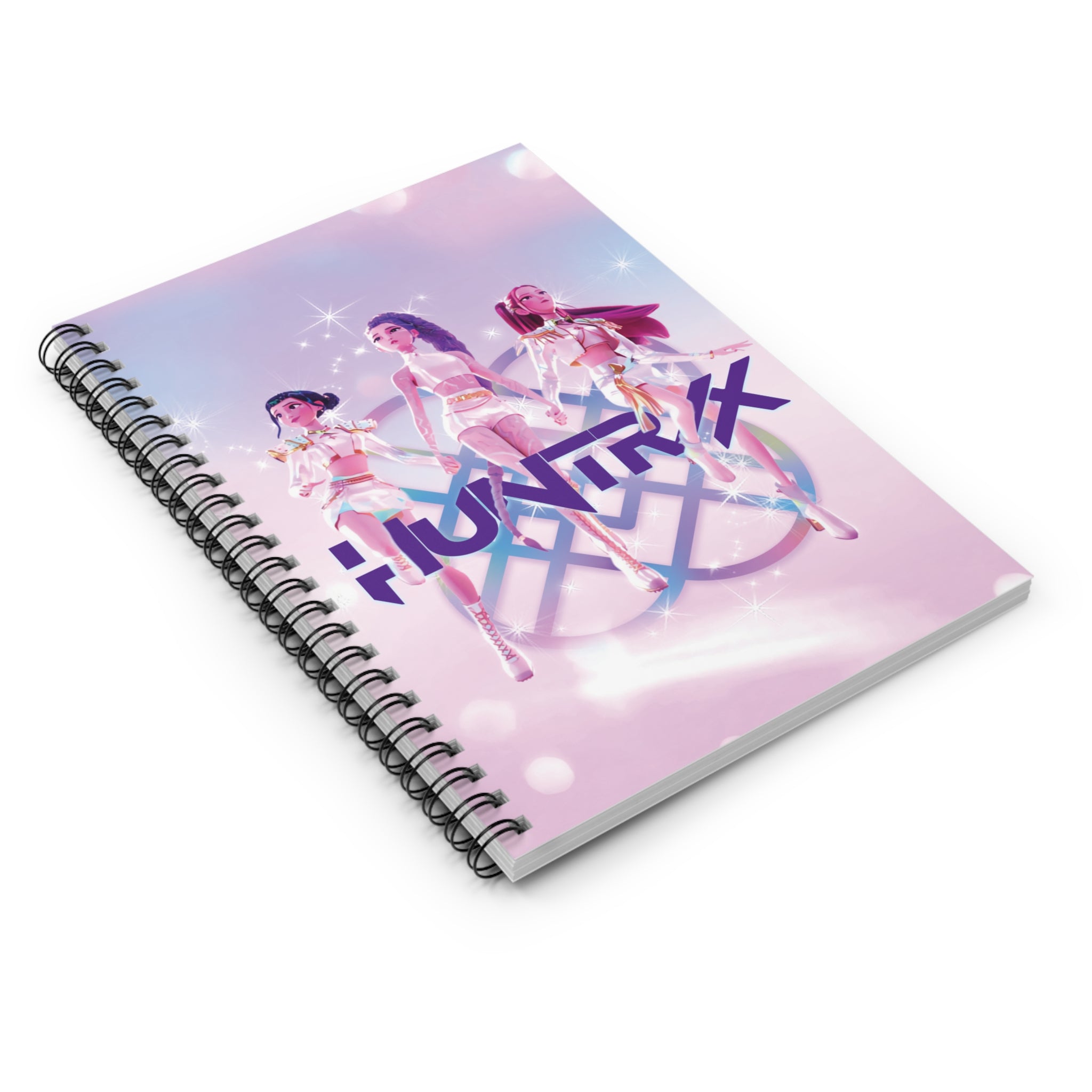 K-Pop Inspired Girl Demon Hunter Spiral Notebook - Ruled Line, Dark Fantasy Idol Illustration -Creative Writing, School Supplies