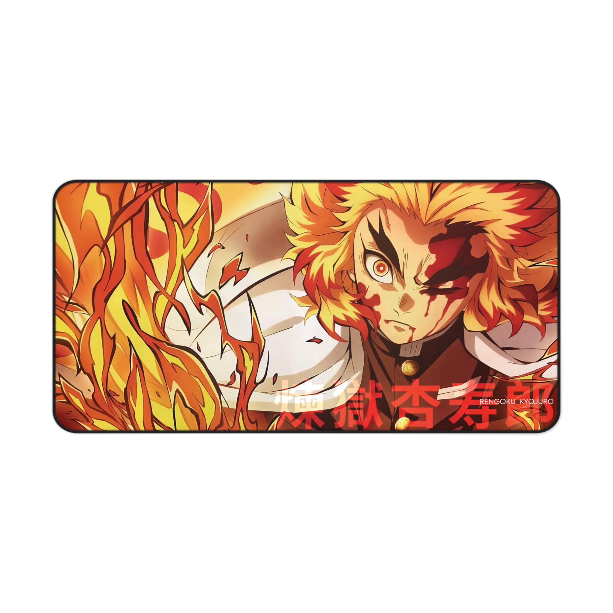 Rengoku Desk Mat Aesthetic, Mouse Pad, Matching Desk Accessories, Demon Slayer, Kyojuro Rengoku, Anime Gaming Pad, Kimetsu no Yaiba