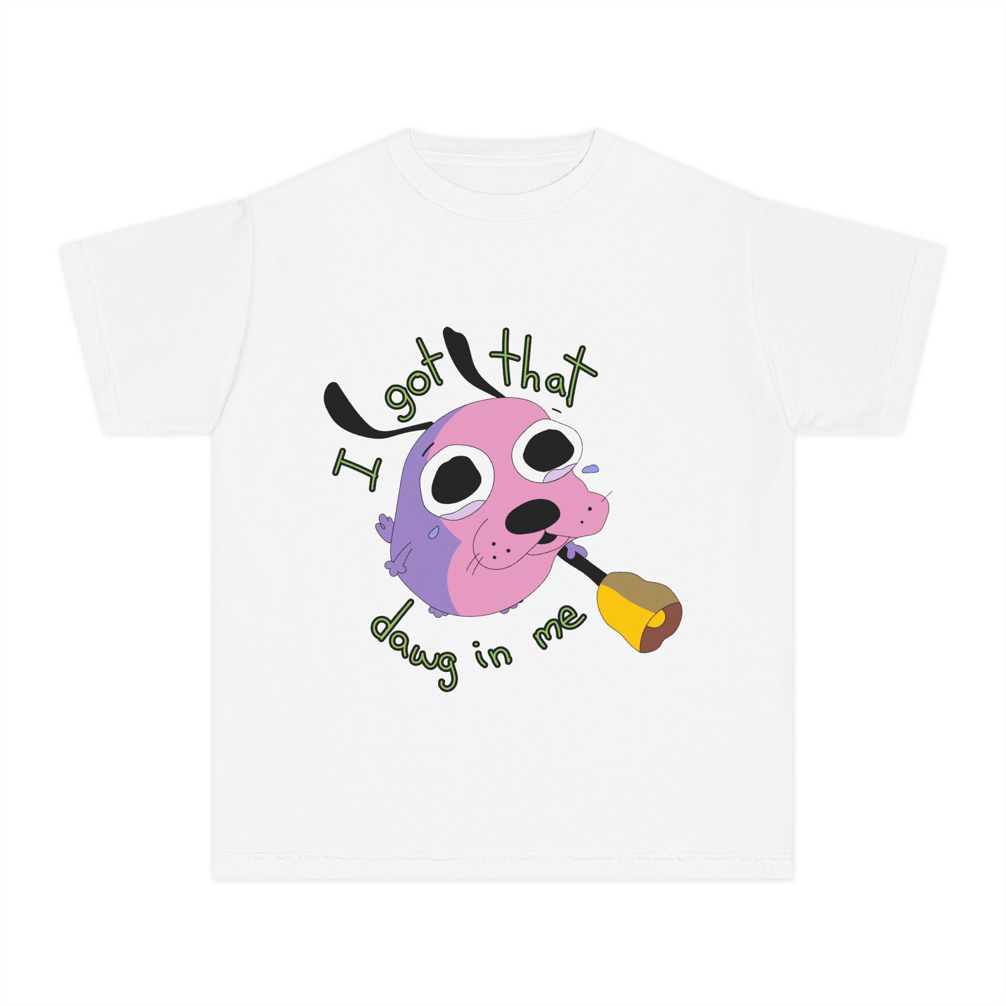 Kids and Teens I Got That Dawg In Me Cowardly Cartoon Dog T-Shirt, Gifts, Colorful Youth Graphic Tee, Retro Cartoon