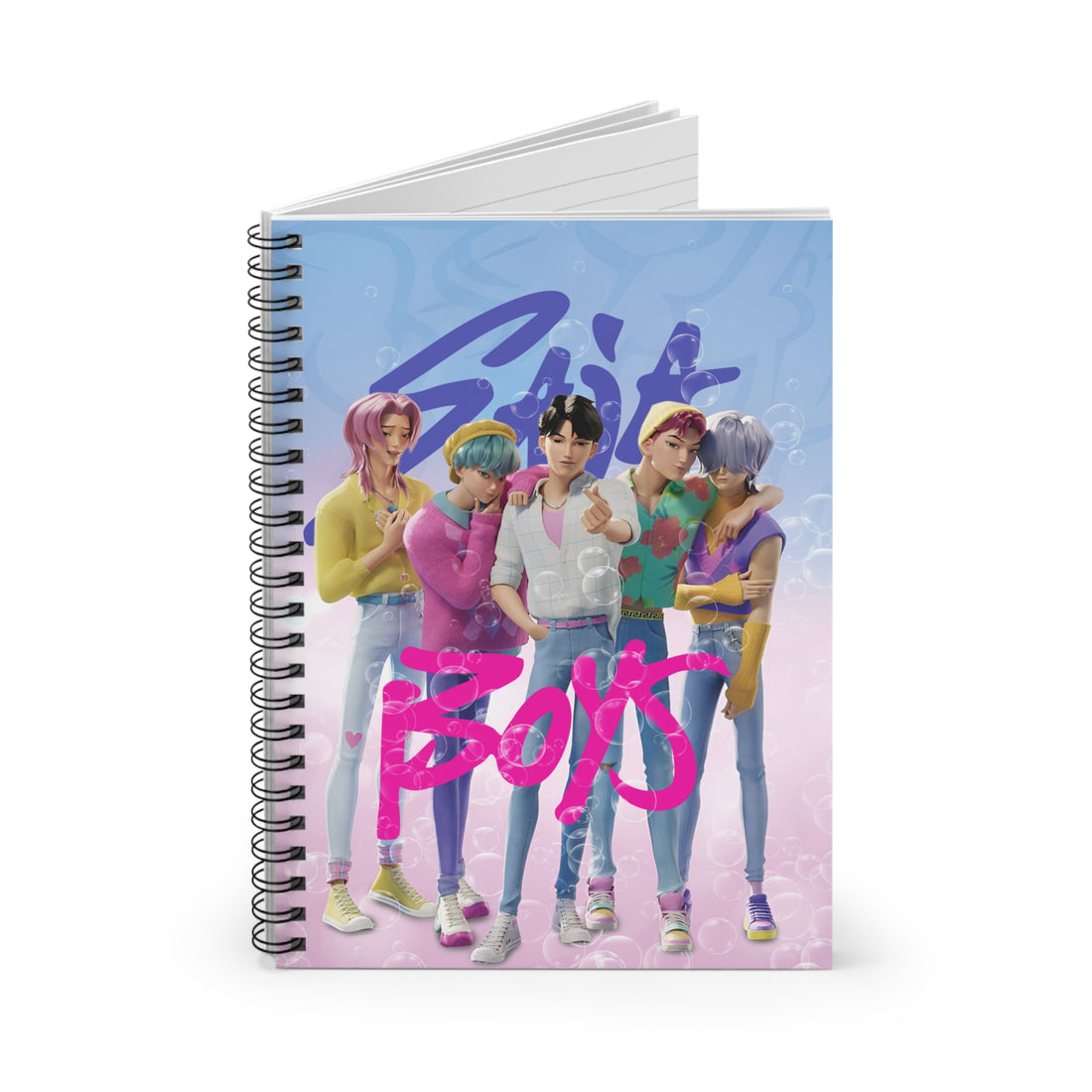 Soda Pop Idol Spiral Notebook - Ruled Line, K-Pop Inspired Fantasy Character, Creative Writing, School Supplies, Dark Idol Demon Hunter