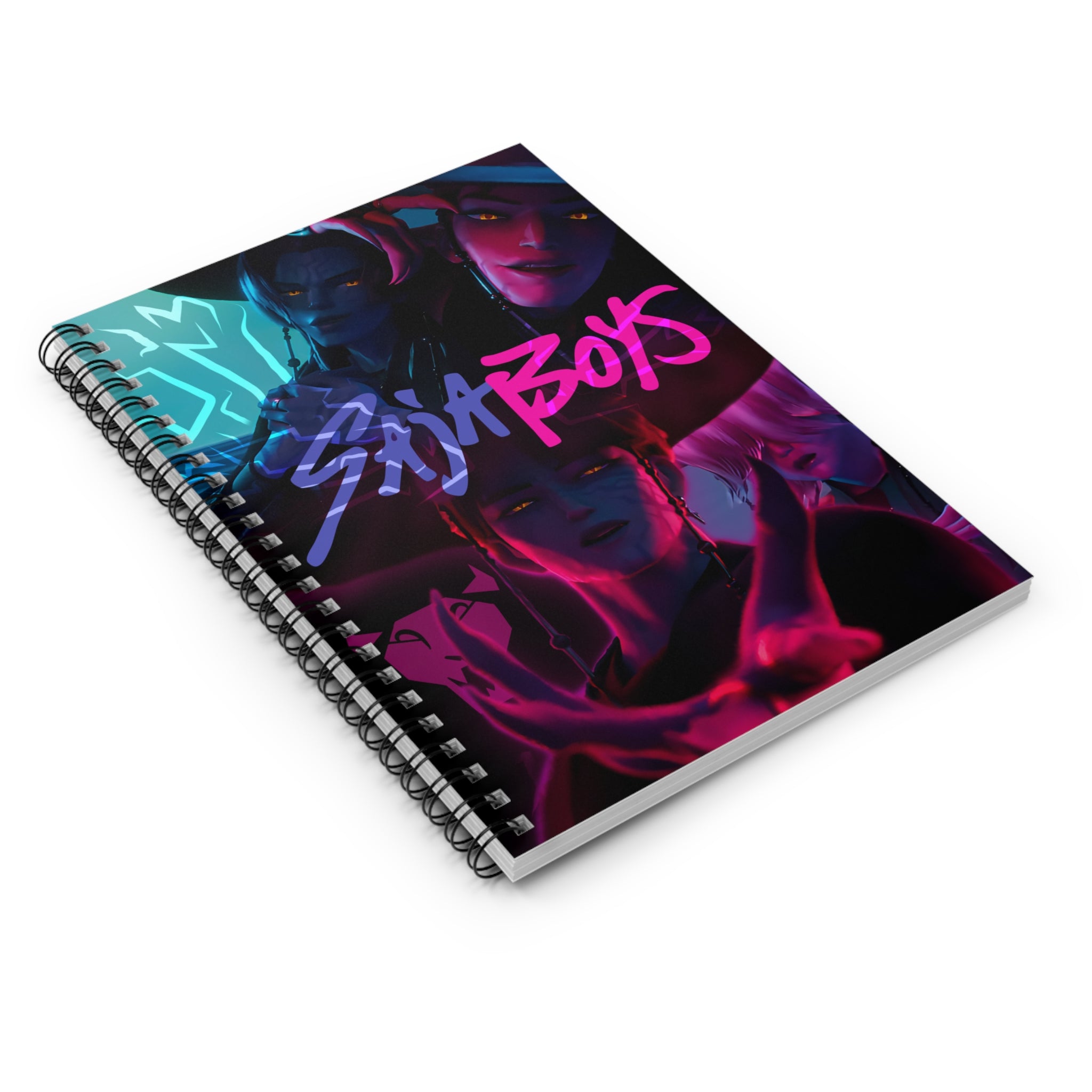 Dark Idol Demon Hunter Spiral Notebook - Ruled Line, K-Pop Inspired Fantasy Character, Creative Writing, School Supplies, Soda Pop Idol