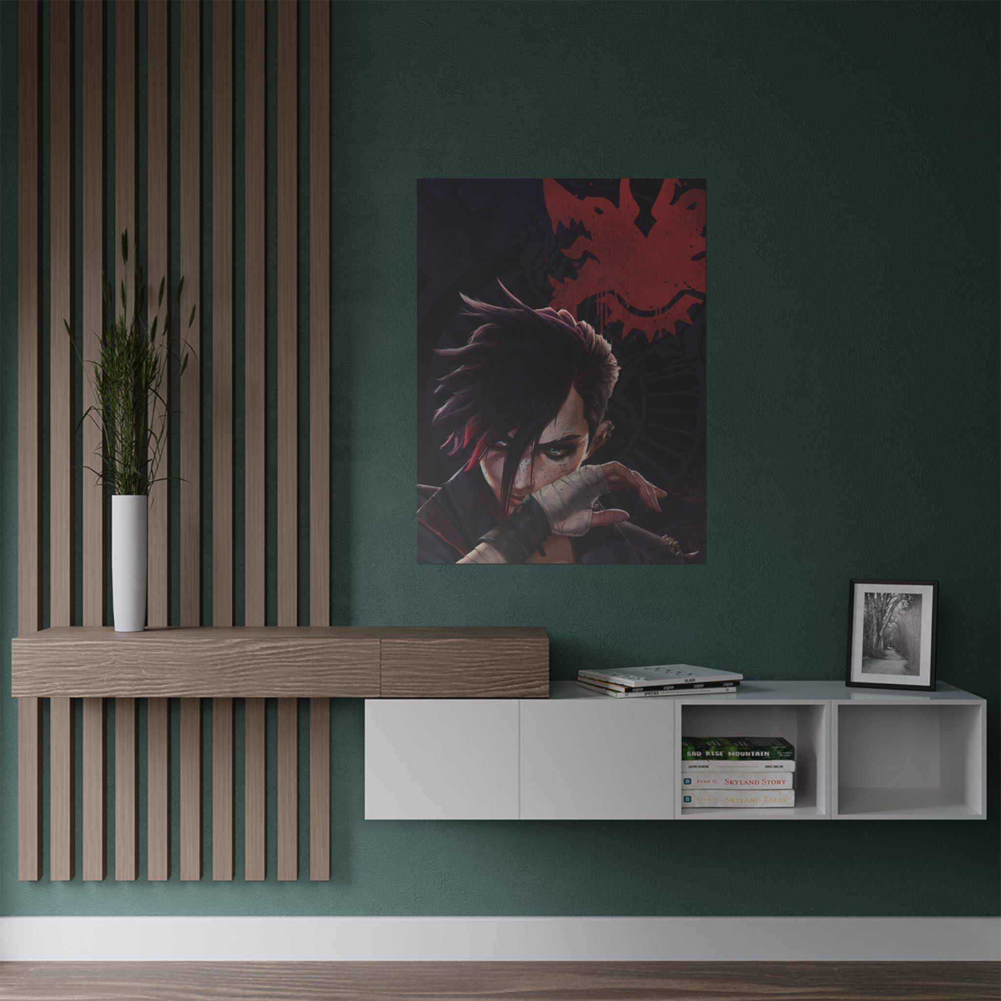 Vi Strong Female Fighter Illustration, Dark Fantasy Game Inspired Art Print, Satin Posters (300gsm) Arcane