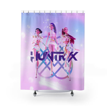 K-Pop Inspired Girl Demon Hunter Shower Curtain, Bath Decor, Colorful Bathroom Curtain, Dark Fantasy Idol Illustration