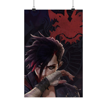 Vi Strong Female Fighter Illustration, Dark Fantasy Game Inspired Art Print, Satin Posters (300gsm) Arcane