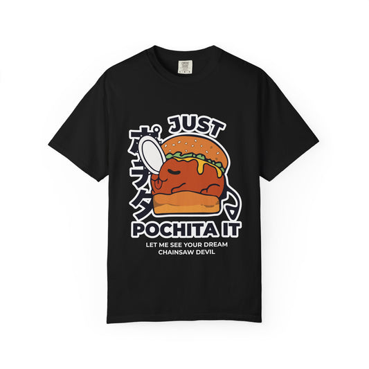 Cute Chainsaw Demon Art Print T-shirt , Anime, Manga, Kawaii Demon Pet