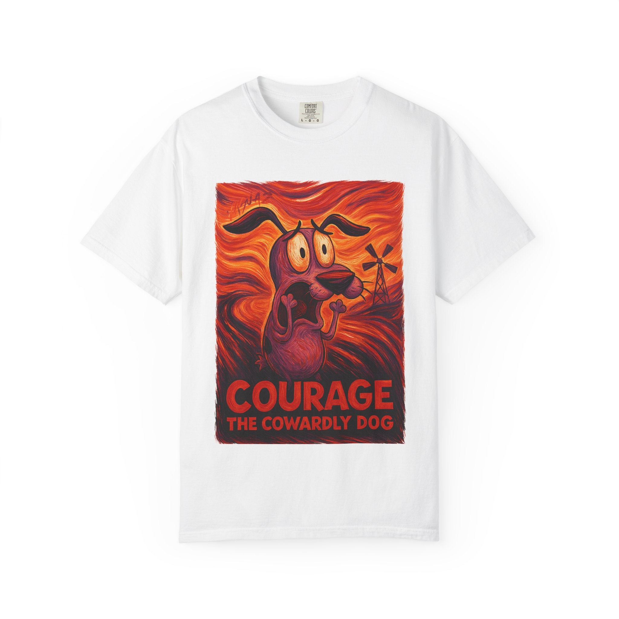 The Scream by Cowardly Cartoon Dog T-Shirt, Retro Cartoon Tee, Unisex Graphic Tee, Funny Trendy Shirt cartoon character