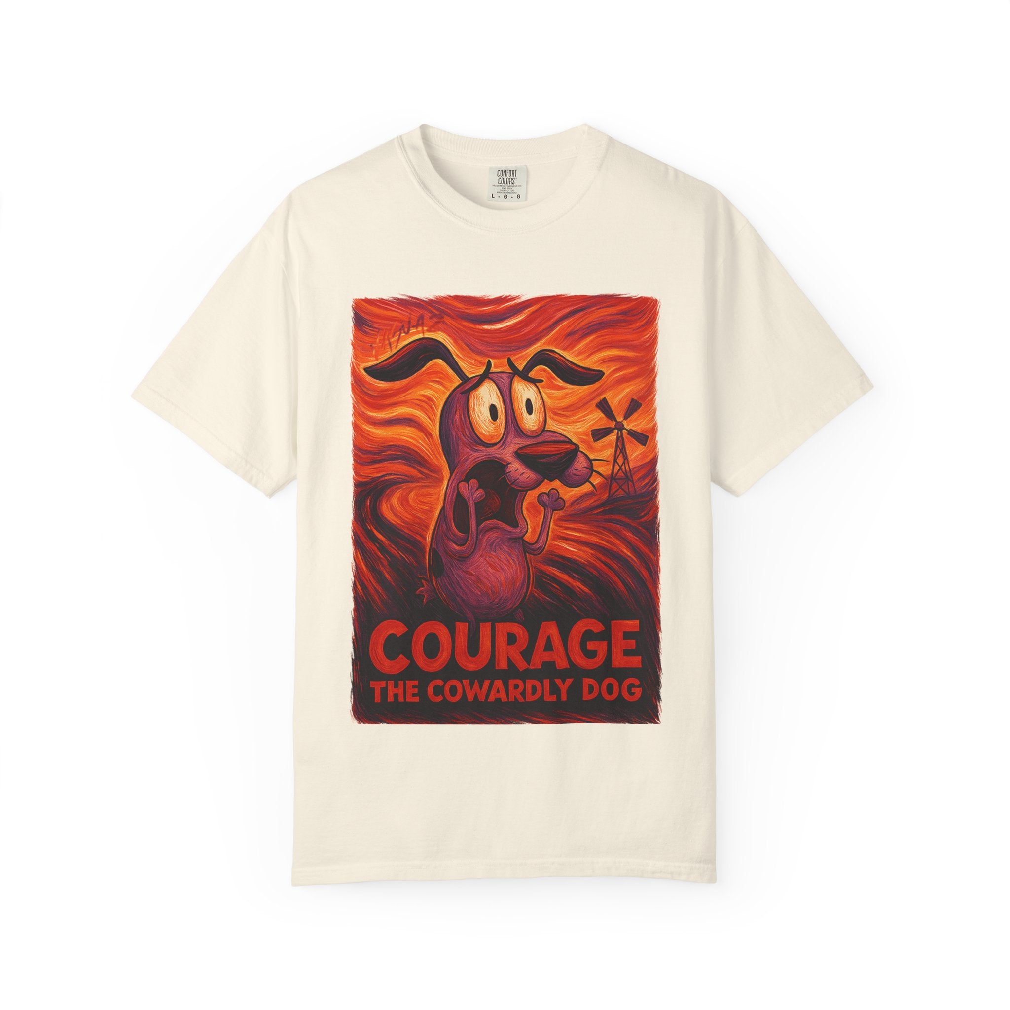 The Scream by Cowardly Cartoon Dog T-Shirt, Retro Cartoon Tee, Unisex Graphic Tee, Funny Trendy Shirt cartoon character