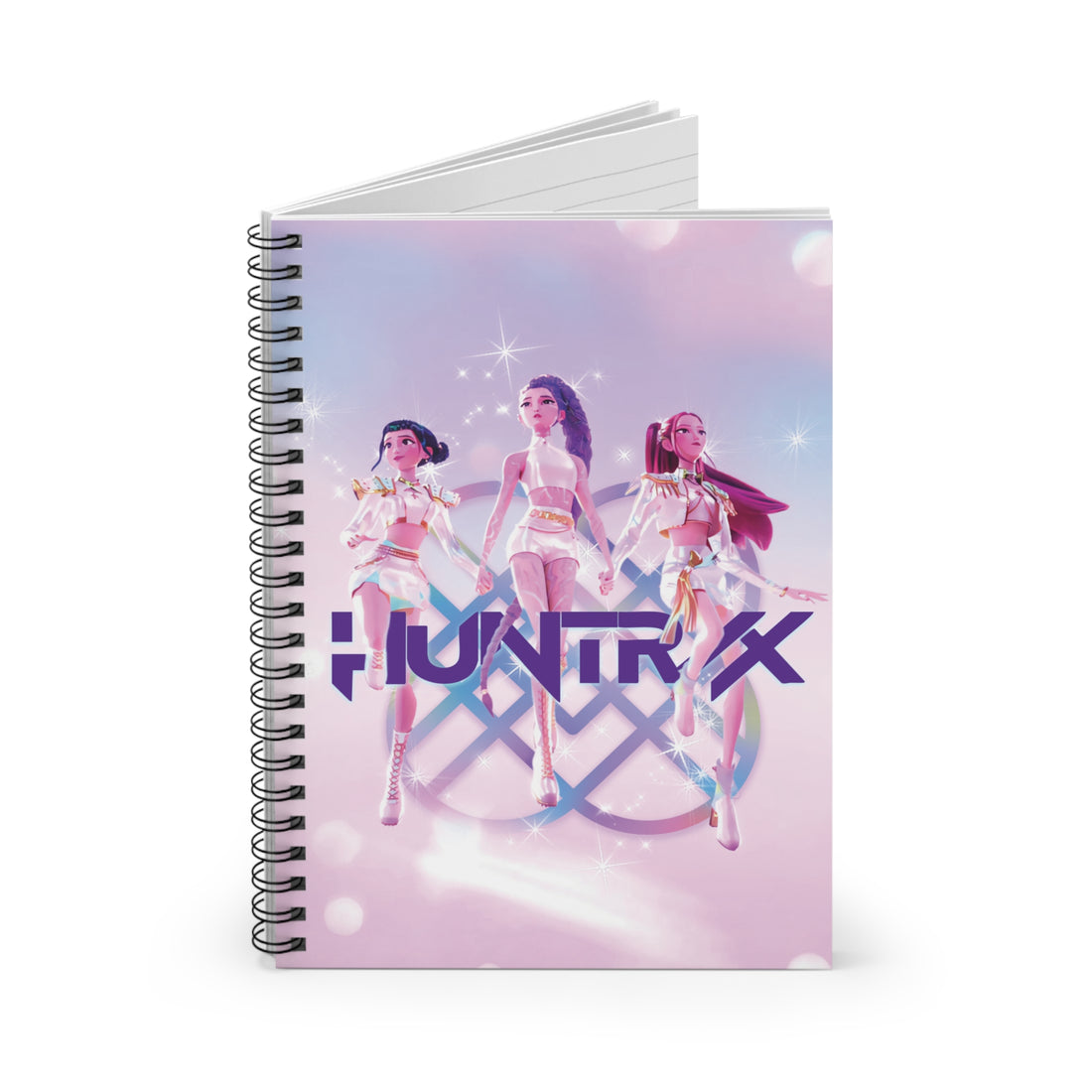 K-Pop Inspired Girl Demon Hunter Spiral Notebook - Ruled Line, Dark Fantasy Idol Illustration -Creative Writing, School Supplies