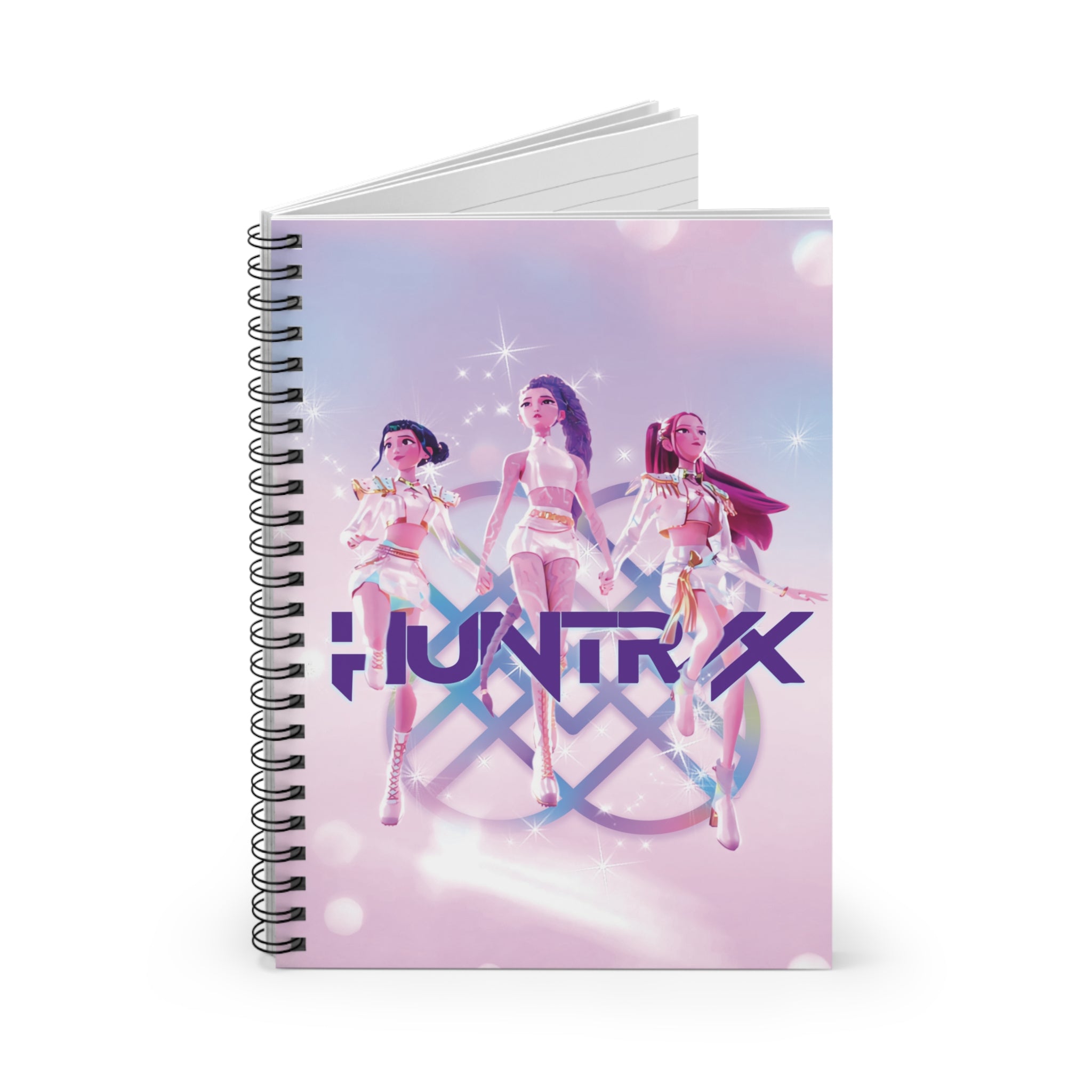 K-Pop Inspired Girl Demon Hunter Spiral Notebook - Ruled Line, Dark Fantasy Idol Illustration -Creative Writing, School Supplies
