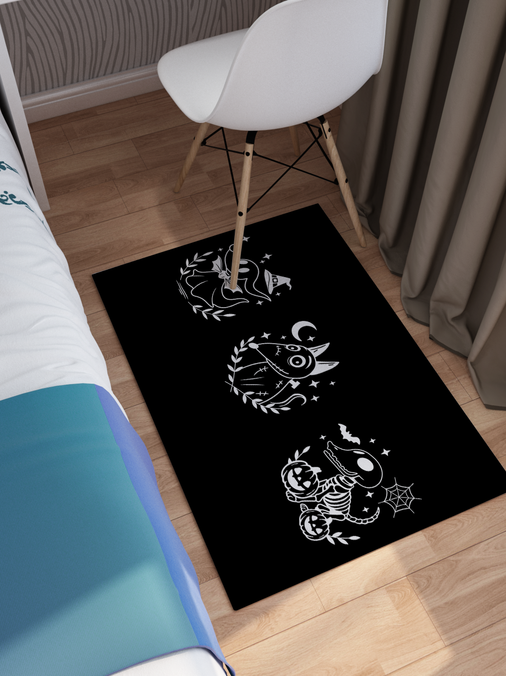 Vibrant Outdoor Rug Tim Burton's Dogs Halloween - Unique Rug for Indoor/Outdoor Use, Spooky Top, Dog Lover Gift , Spooky Edition, Horror