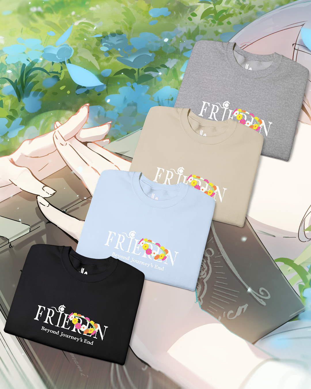 Cozy Graphic Sweatshirt - Anime Fantasy Elf Mage Embroidery, Beyond the Adventure, Unisex Sweatshirt, Anime