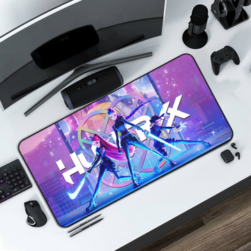 K-Pop Inspired Girl Demon Hunter, Dark Fantasy Idol Illustration Desk Mat Aesthetic, Mouse Pad, Matching Desk Accessories, Gift - Fans